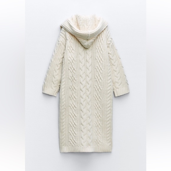 UPDATE- ITEM WILL BE NO LONGER BE HERE  2/9 ZARA LONG CABLE KNIT COAT - Picture 4 of 4